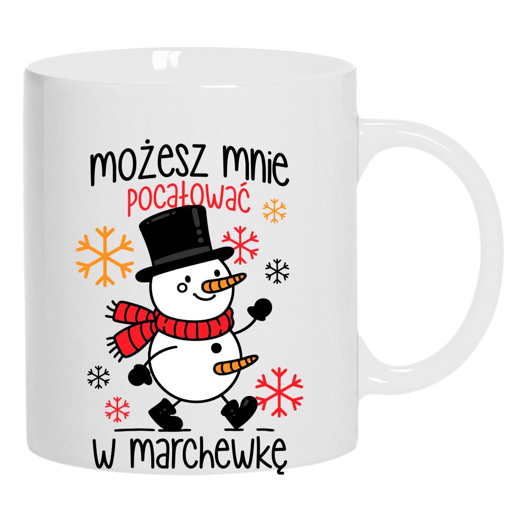 Możesz mnie pocałować w marchewkę kubek ucho kolor kolor biały