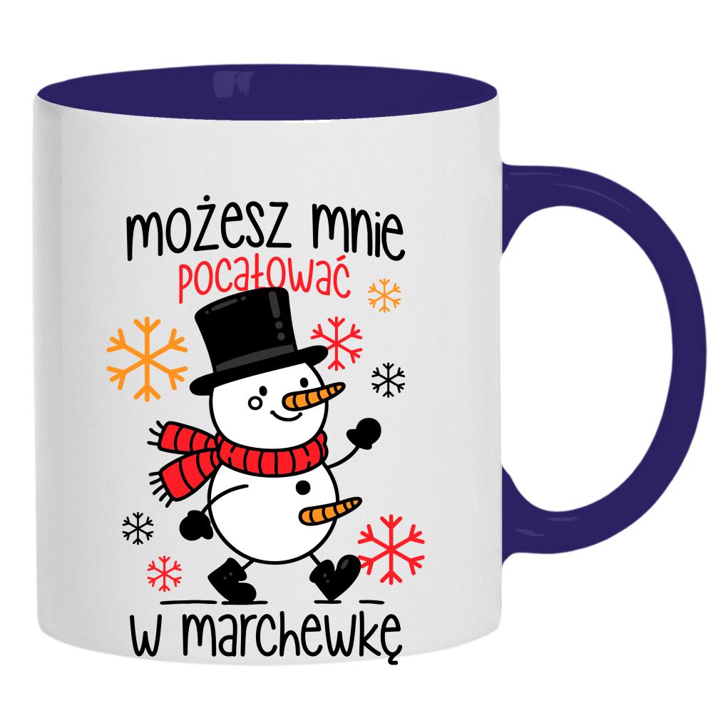 Możesz mnie pocałować w marchewkę kubek ucho kolor kolor navy