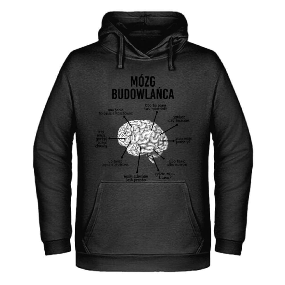Mózg budowlańca bluza męska z kapturem kolor czerwony latte