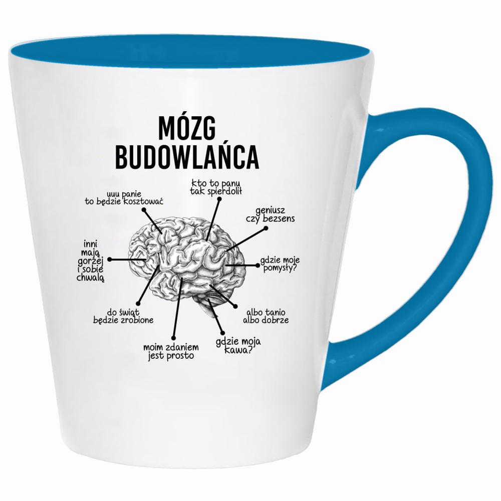 Mózg budowlańca kubek latte kolor turkus