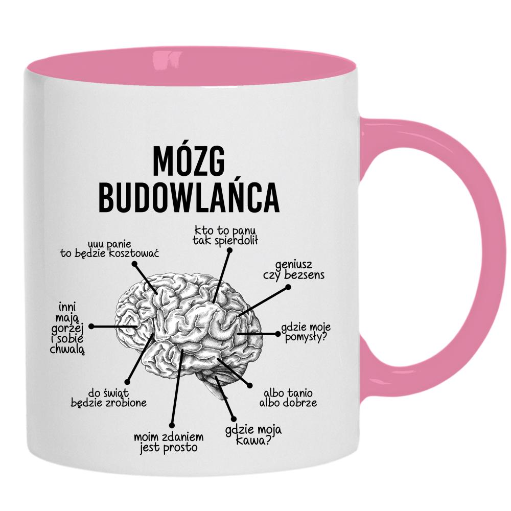 Mózg budowlańca kubek ucho kolor kolor różowy