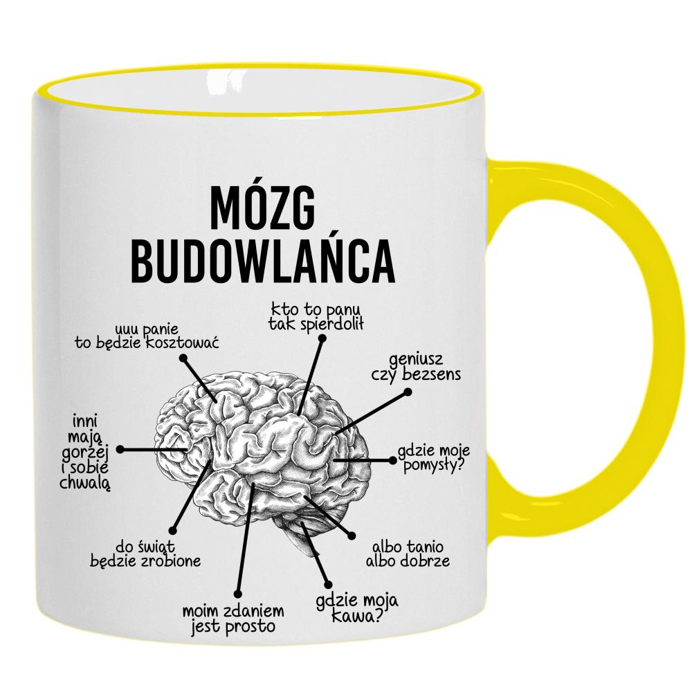 Mózg budowlańca kubek żółty uchwyt i rant