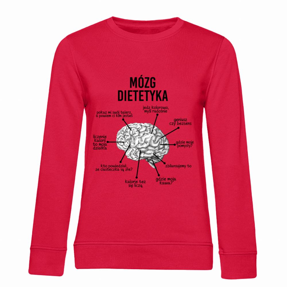 Mózg dietetyka 2 bluza damska bez kaptura kolor czerwony