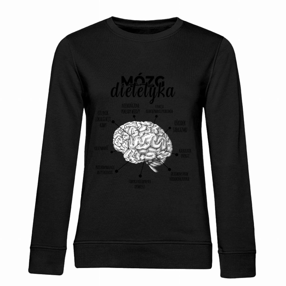 Mózg Dietetyka bluza damska bez kaptura kolor biały