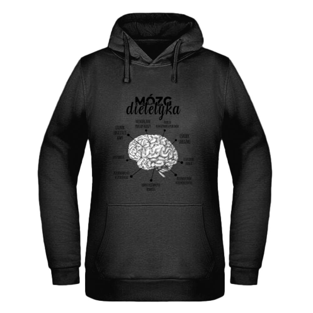 Mózg Dietetyka bluza damska z kapturem kolor navy