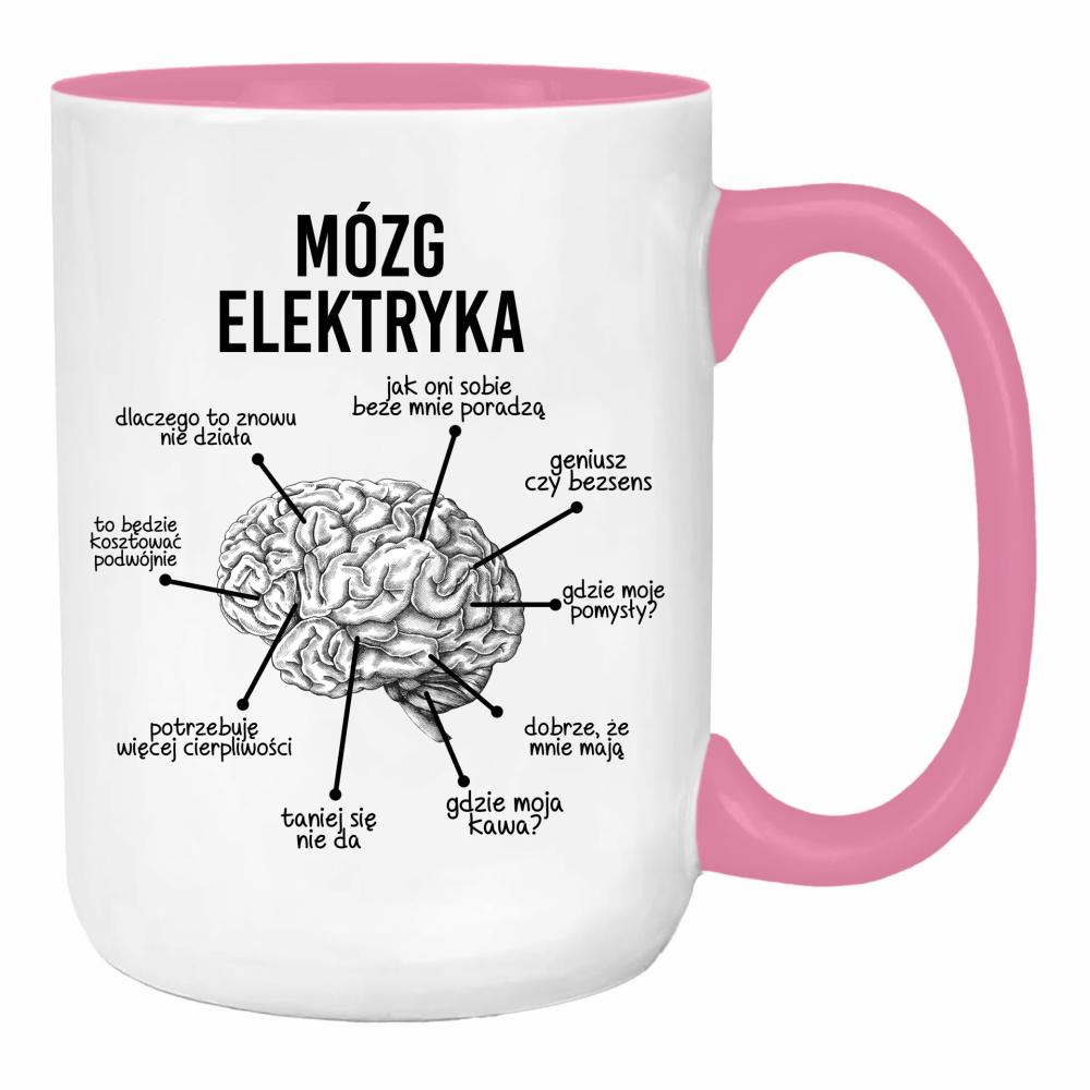 Mózg elektryka duży kubek ucho kolor kolor różowy