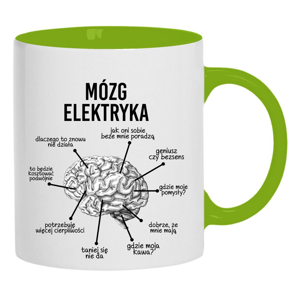 Mózg elektryka kubek ucho kolor kolor zielony