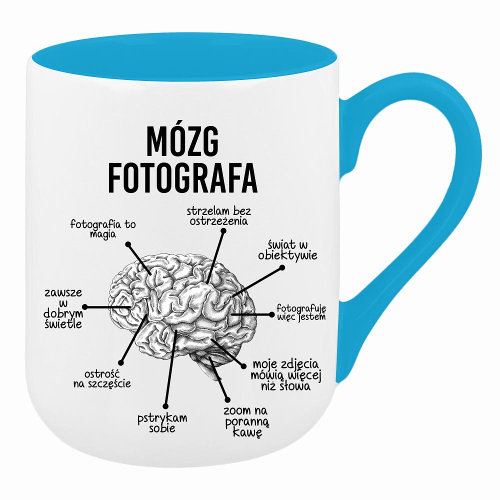 Mózg fotografa kubek coffee kolor turkusowy