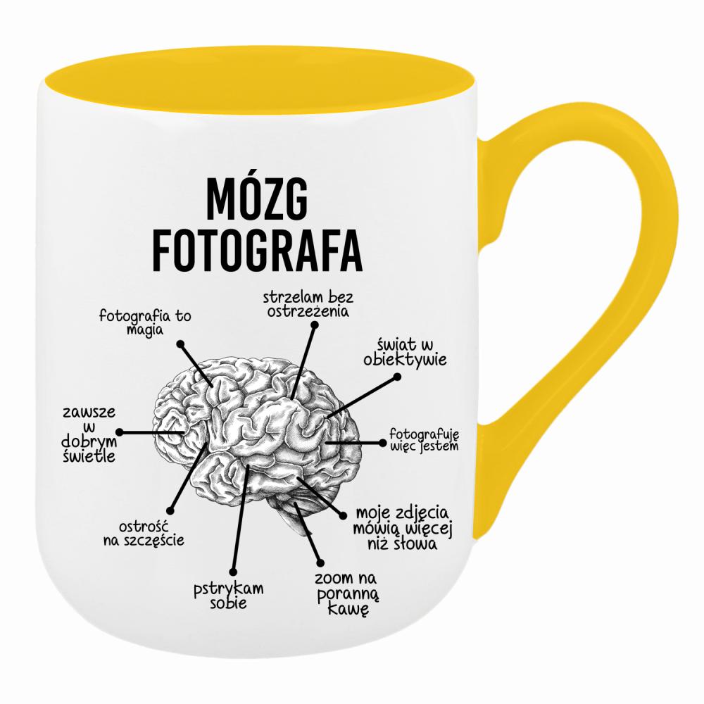 Mózg fotografa kubek coffee kolor żółty