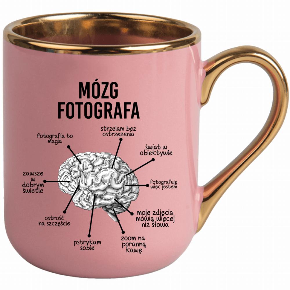 Mózg fotografa kubek elegant różowy kolor niebieski