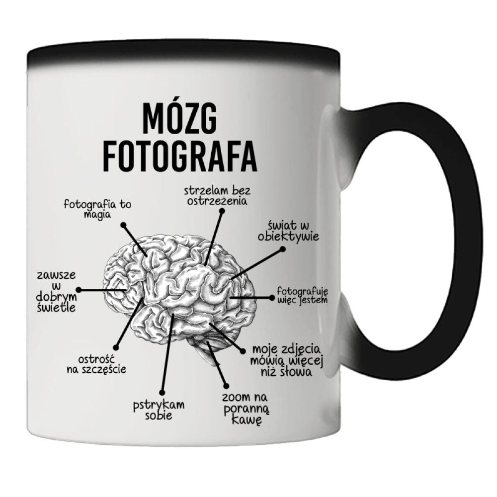 Mózg fotografa kubek magiczny kolor biały