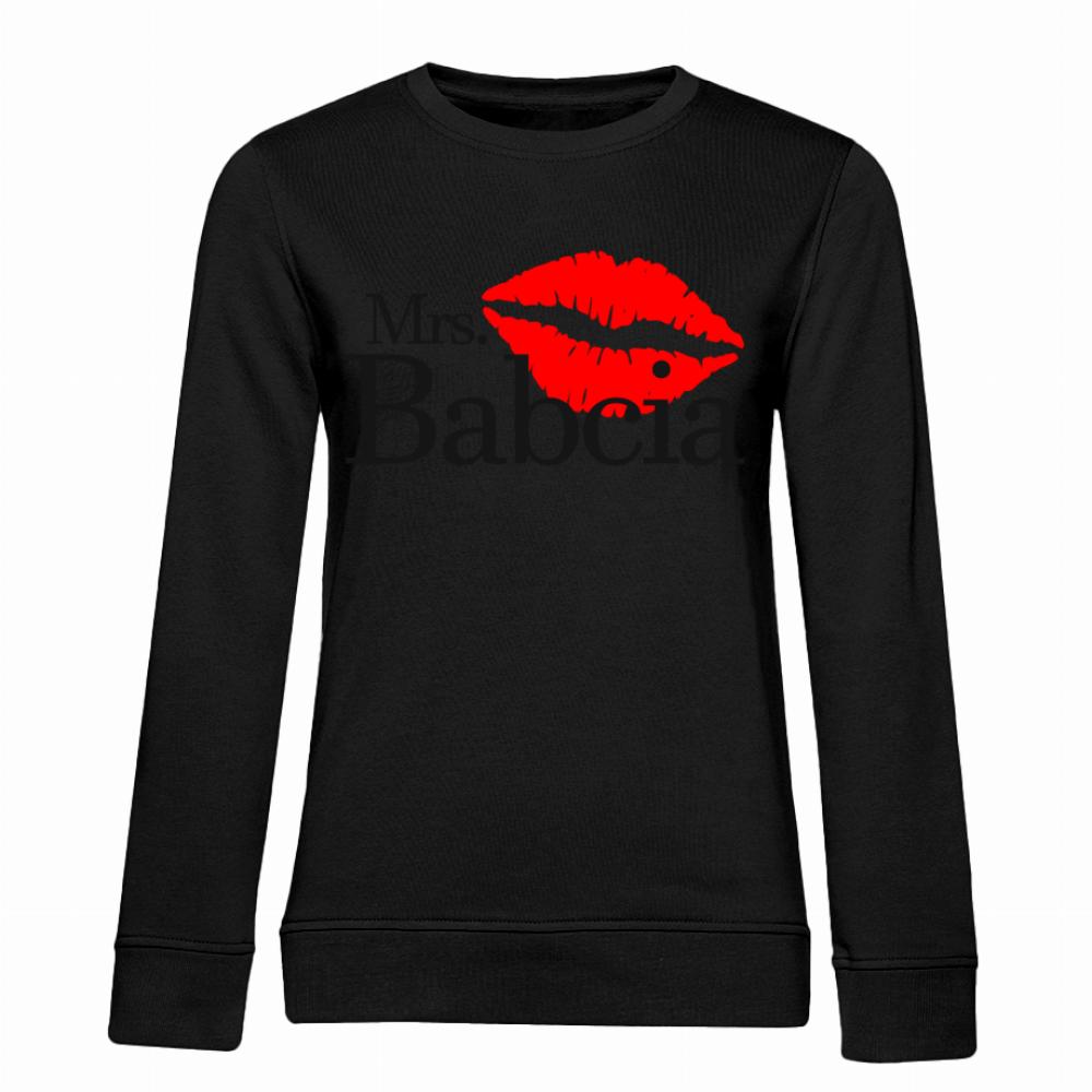 Mrs. Babcia bluza damska bez kaptura kolor czarnyy