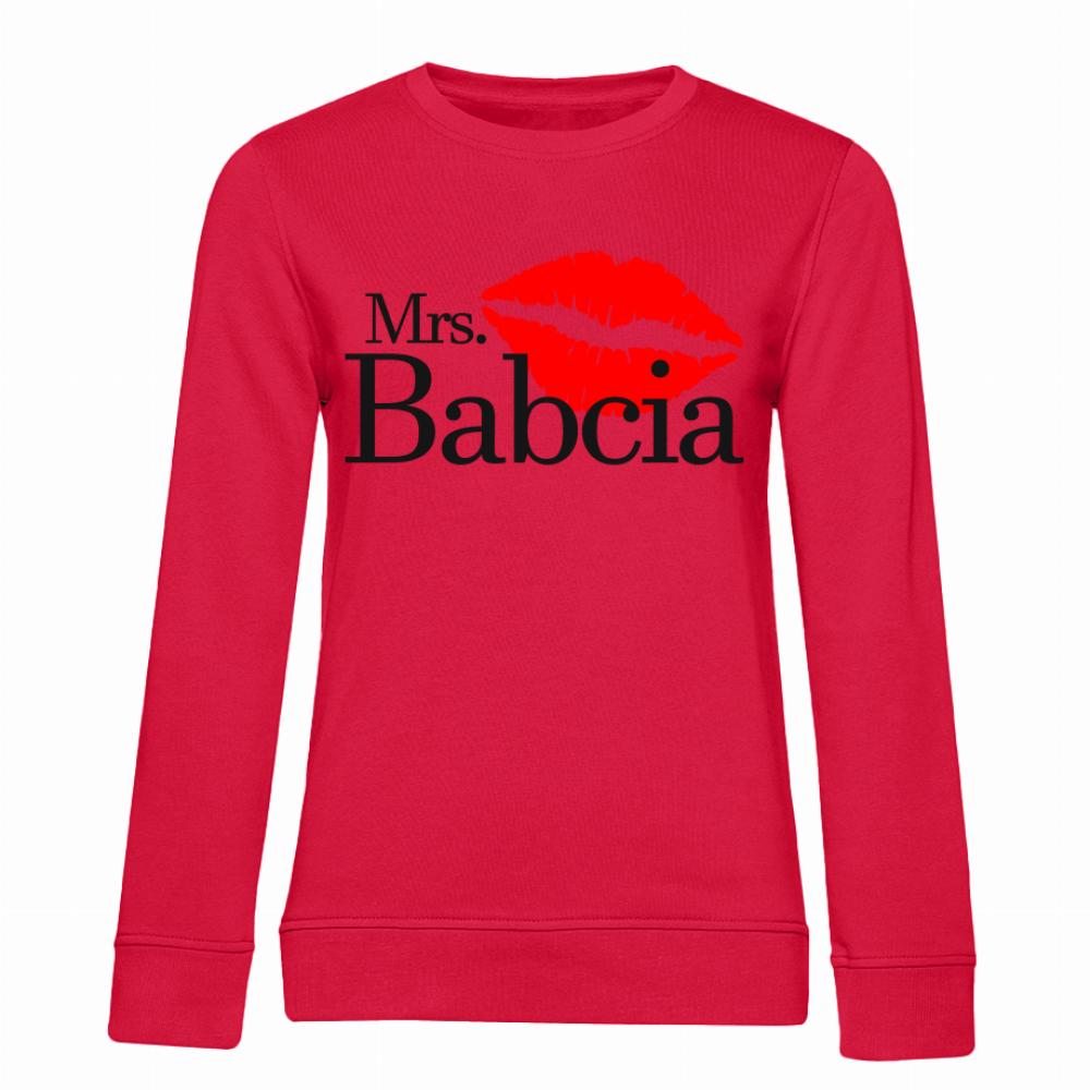 Mrs. Babcia bluza damska bez kaptura kolor czerwony