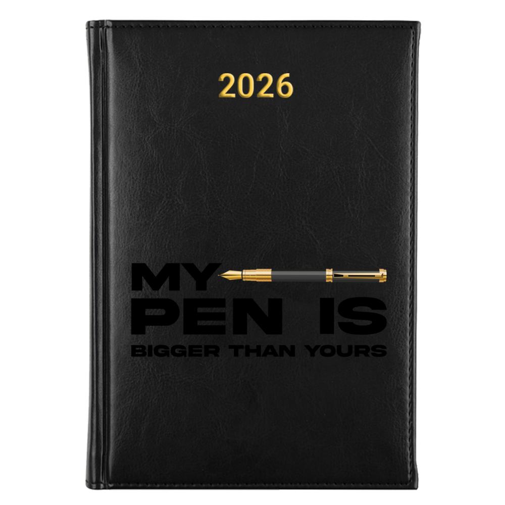 My pen is bigger than yours kalendarz książkowy a5 2027 kolor żółty kalendarz