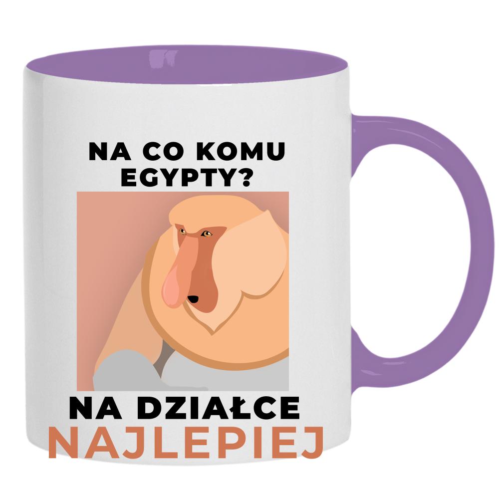 Na co komu Egypt? Na działce najlepiej! kubek ucho kolor kolor jasnofioletowy