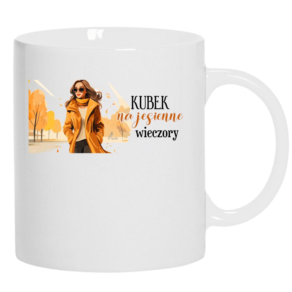 Na jesienne wieczory kubek ucho kolor kolor biały