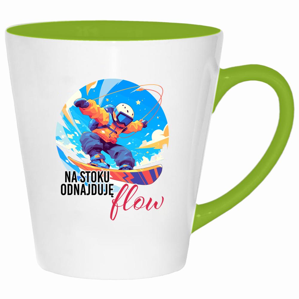 Na stoku odnajduję flow kubek latte kolor limonka