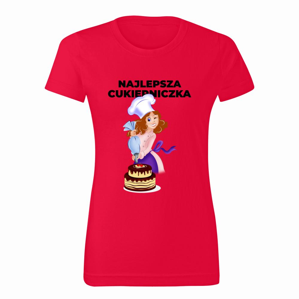 Najlepsza Cukierniczka koszulka damska kolor czerwony
