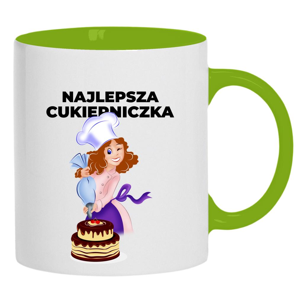 Najlepsza Cukierniczka kubek ucho kolor kolor zielony