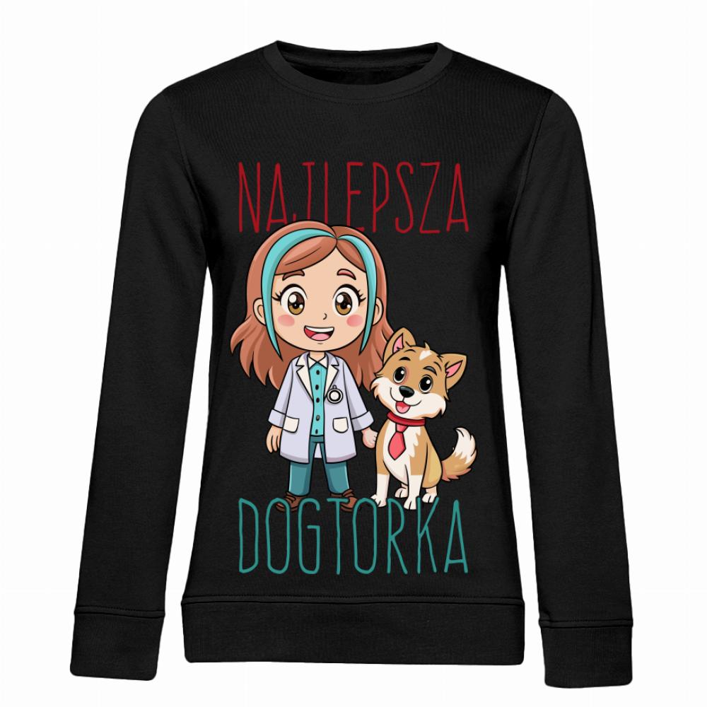 Najlepsza doktorka bluza damska bez kaptura kolor czarnyy