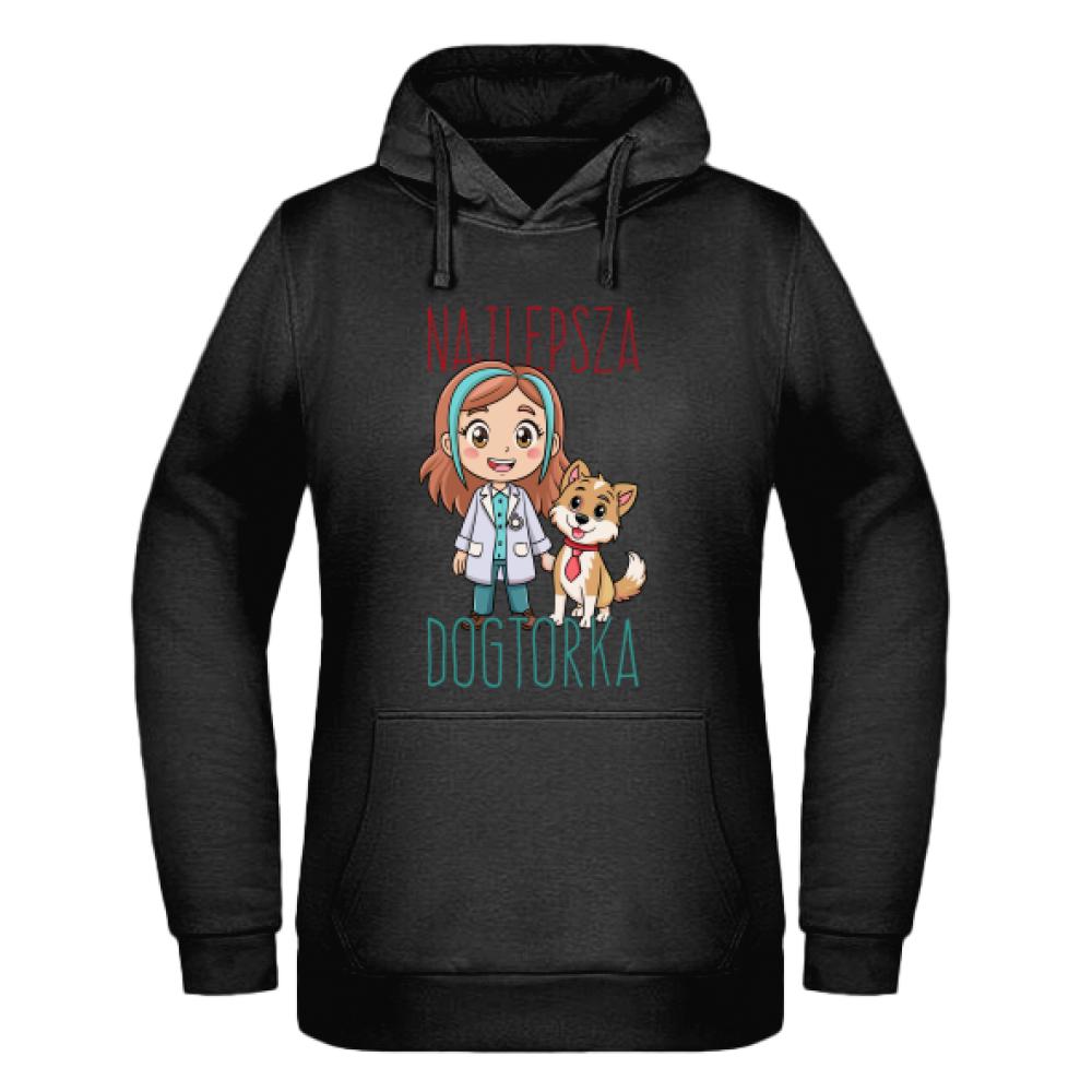 Najlepsza doktorka bluza damska z kapturem kolor biały