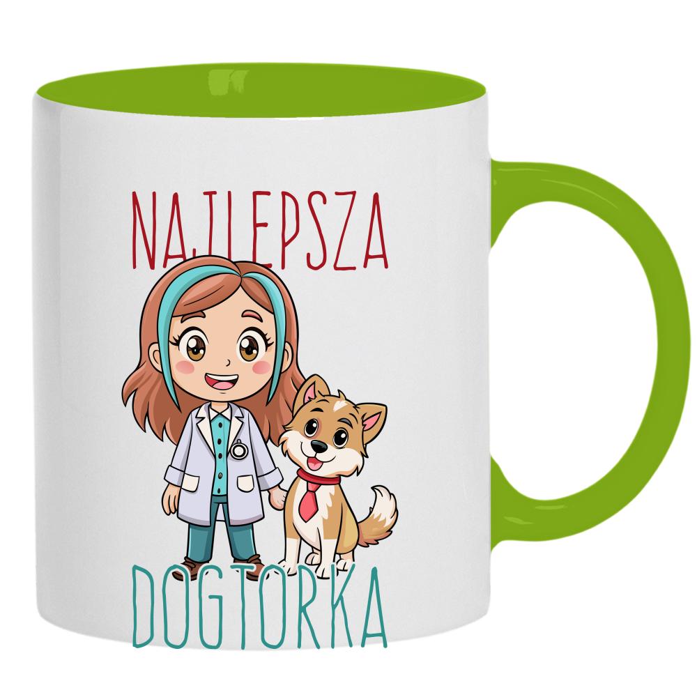 Najlepsza doktorka kubek ucho kolor kolor zielony