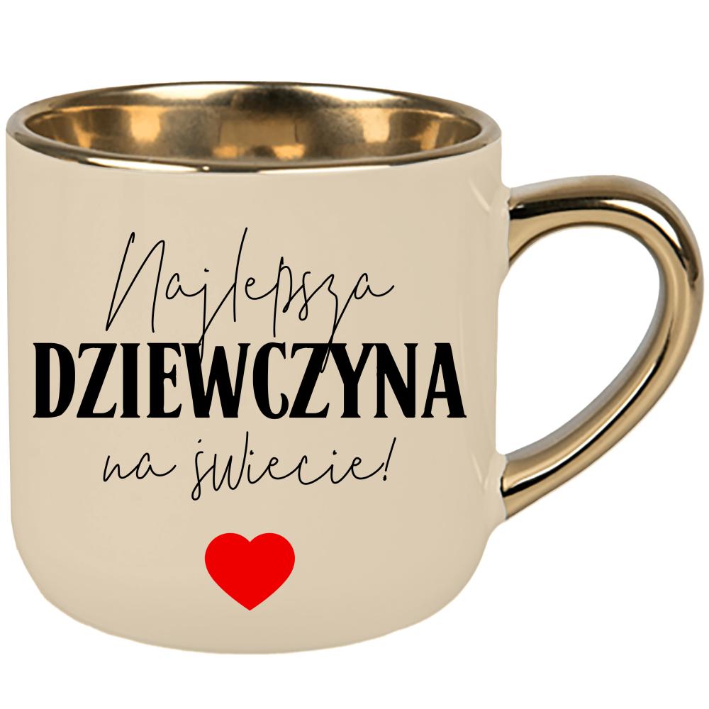 Najlepsza dziewczyna na świecie kubek elegant duży kolor kremowy