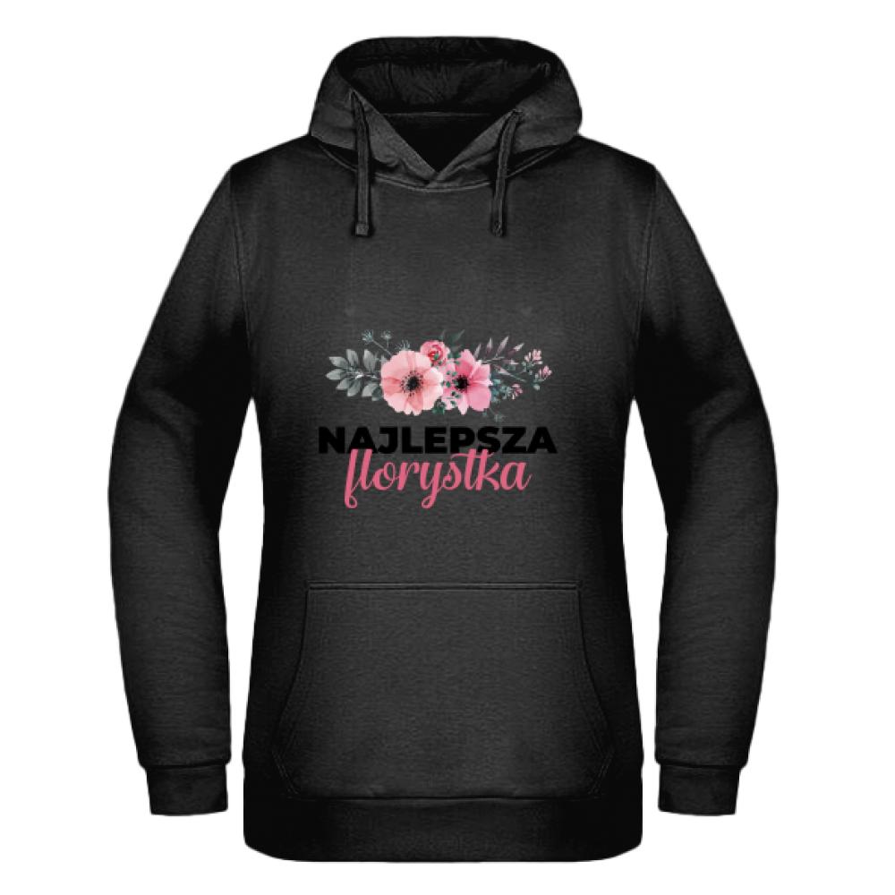 Najlepsza Florystka bluza damska z kapturem kolor czerwony