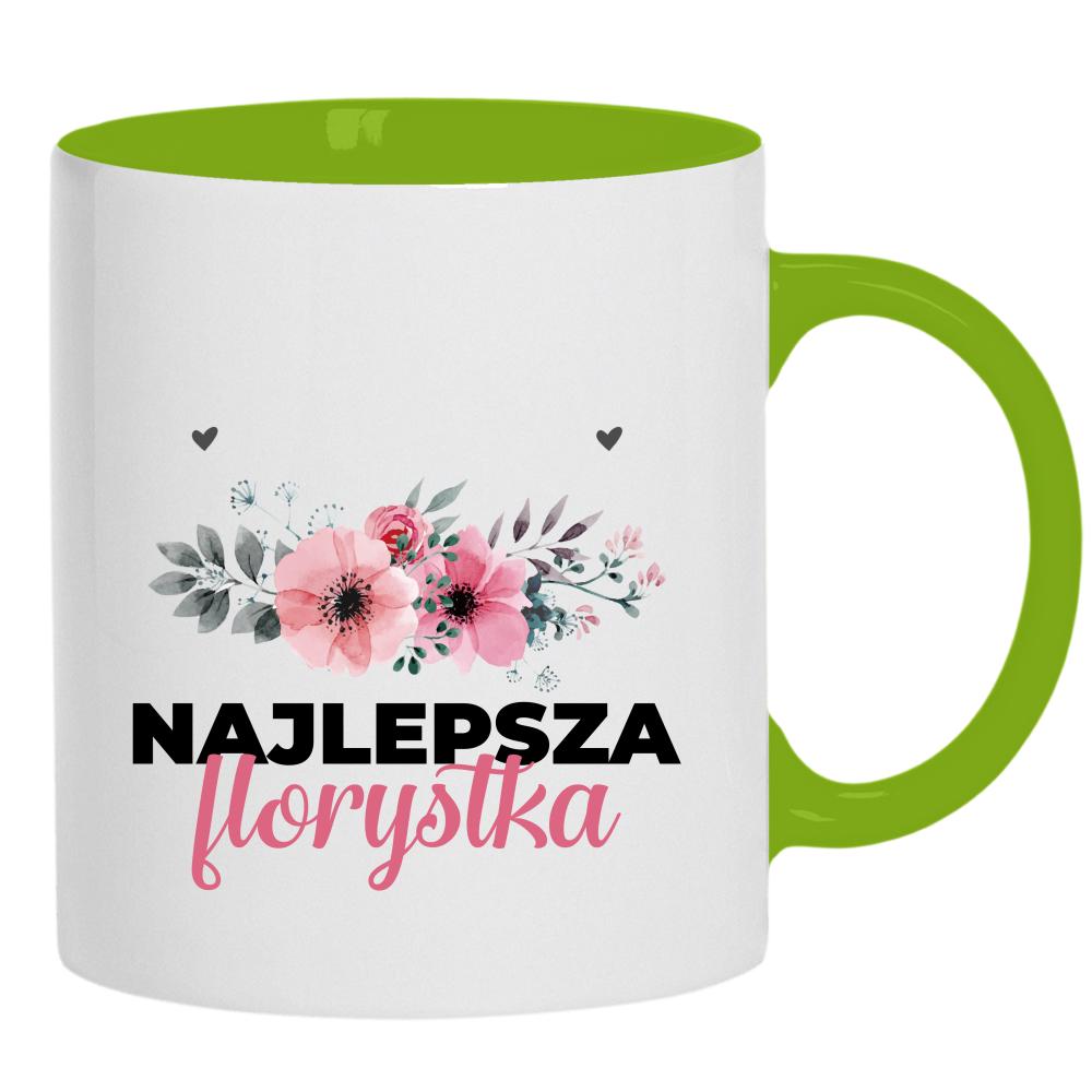 Najlepsza Florystka kubek ucho kolor kolor zielony
