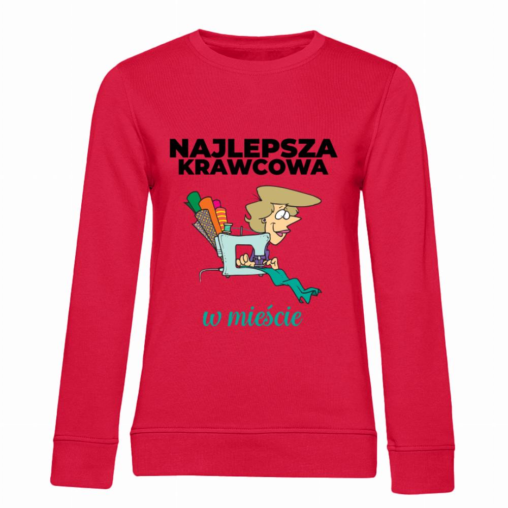 Najlepsza Krawcowa mieście bluza damska bez kaptura kolor czerwony