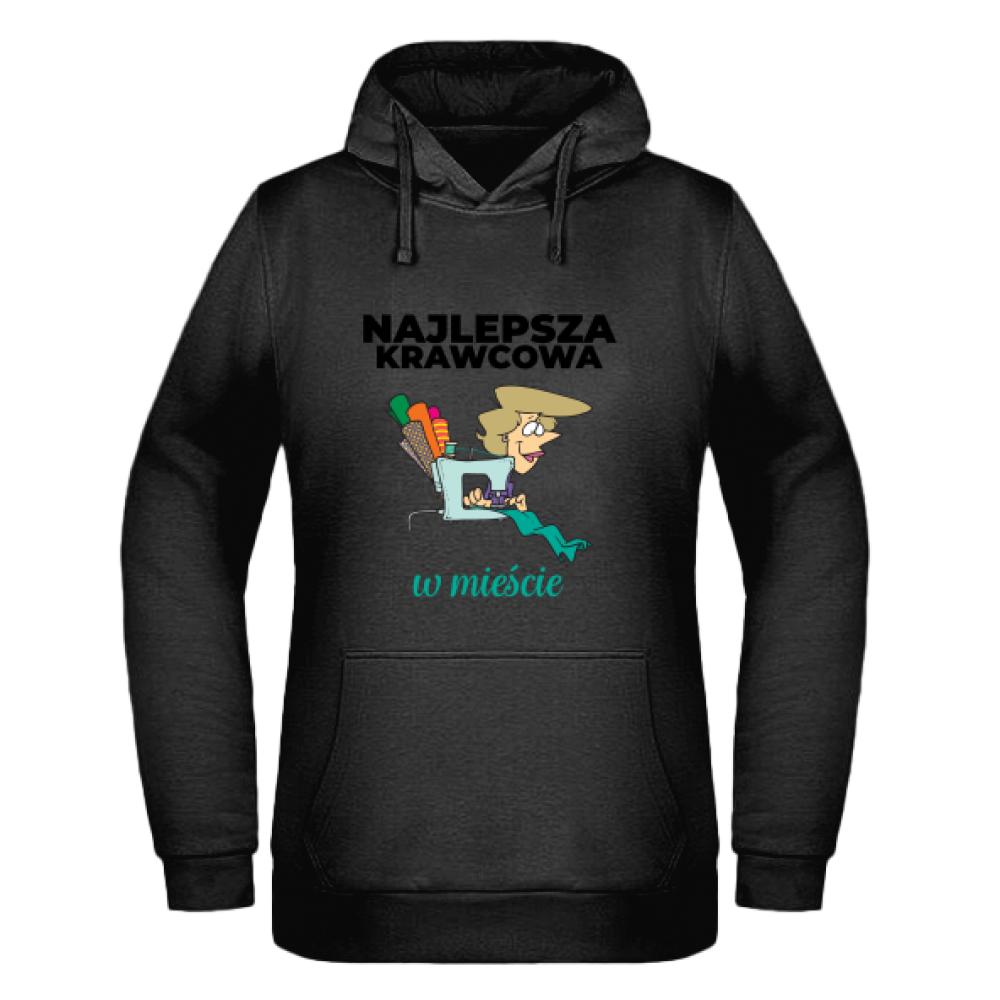 Najlepsza Krawcowa mieście bluza damska z kapturem kolor różowy