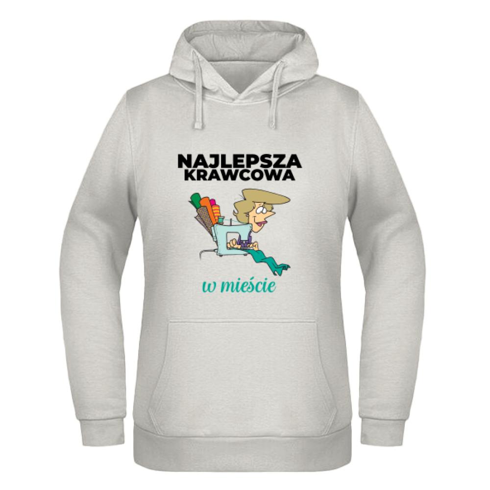 Najlepsza Krawcowa mieście bluza damska z kapturem kolor vanilla milkshake