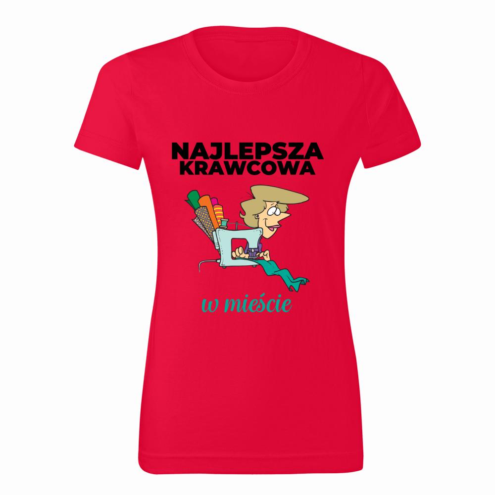 Najlepsza Krawcowa mieście koszulka damska kolor czerwony