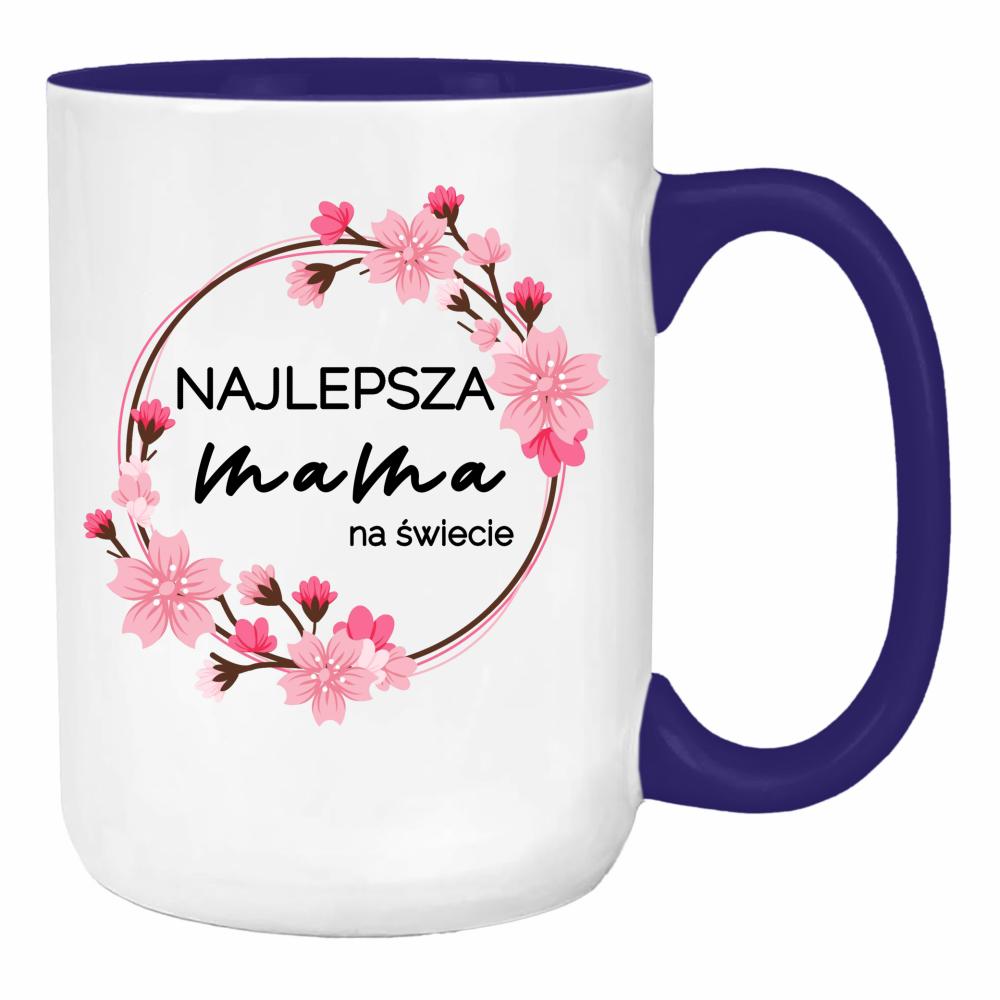 Najlepsza Mama na Świecie 4 duży kubek ucho kolor kolor navy