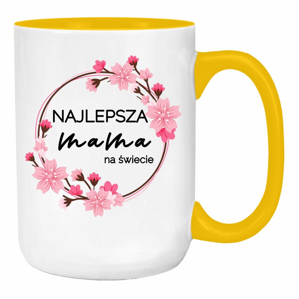 Najlepsza Mama na Świecie 4 duży kubek ucho kolor kolor żółty