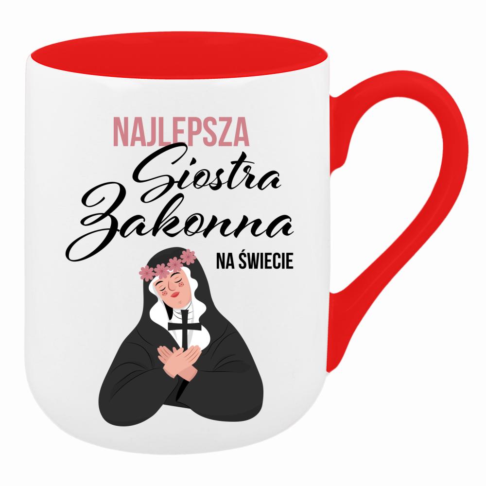 Najlepsza siostra zakonna na świecie kubek coffee kolor czerwony latte