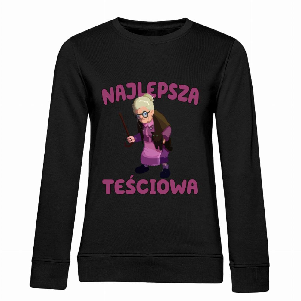 Najlepsza Teściowa 1 bluza damska bez kaptura kolor zielony