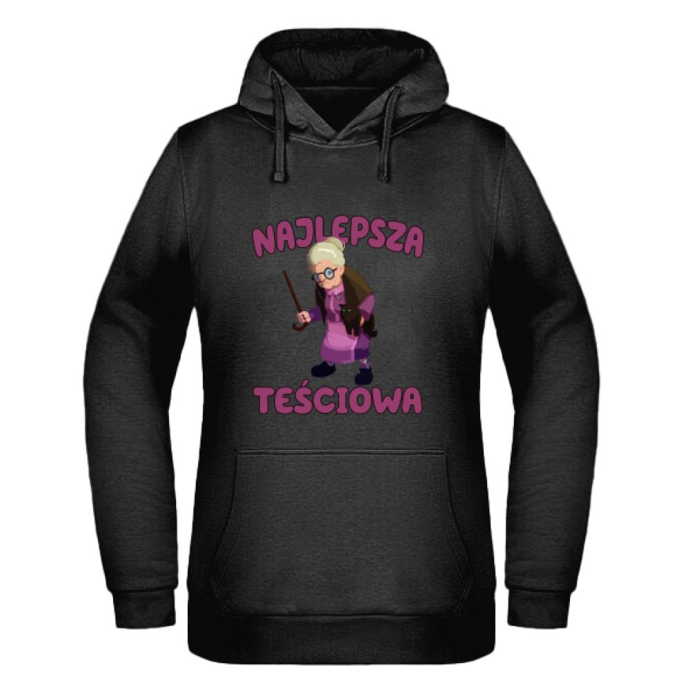 Najlepsza Teściowa 1 bluza damska z kapturem kolor navy