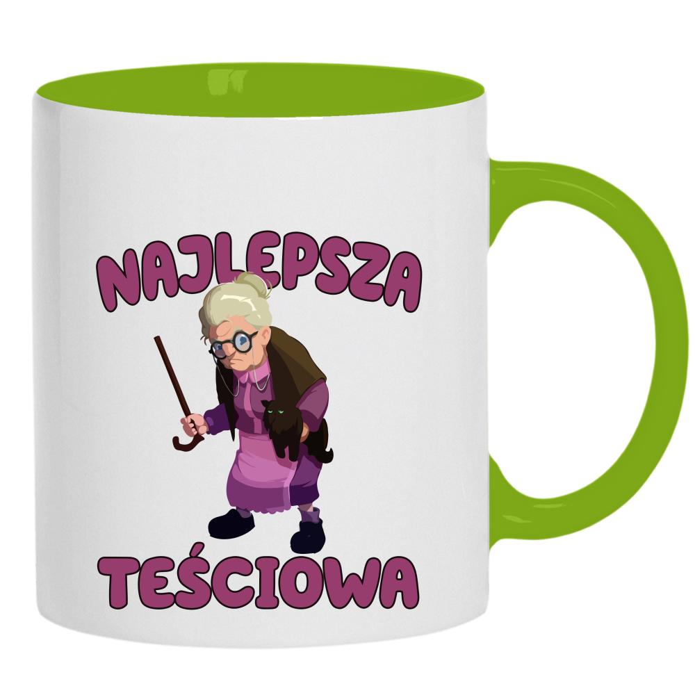 Najlepsza Teściowa 1 kubek ucho kolor kolor zielony