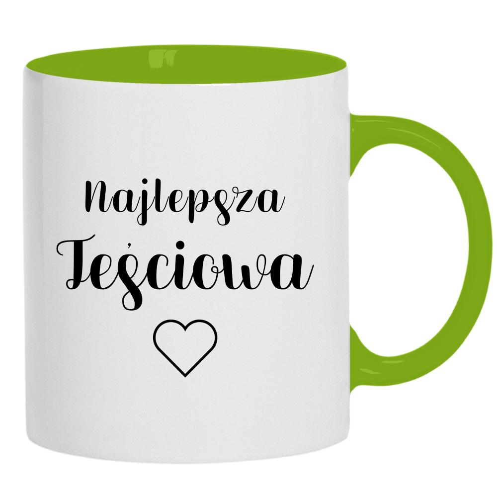 Najlepsza Teściowa kubek ucho kolor kolor zielony