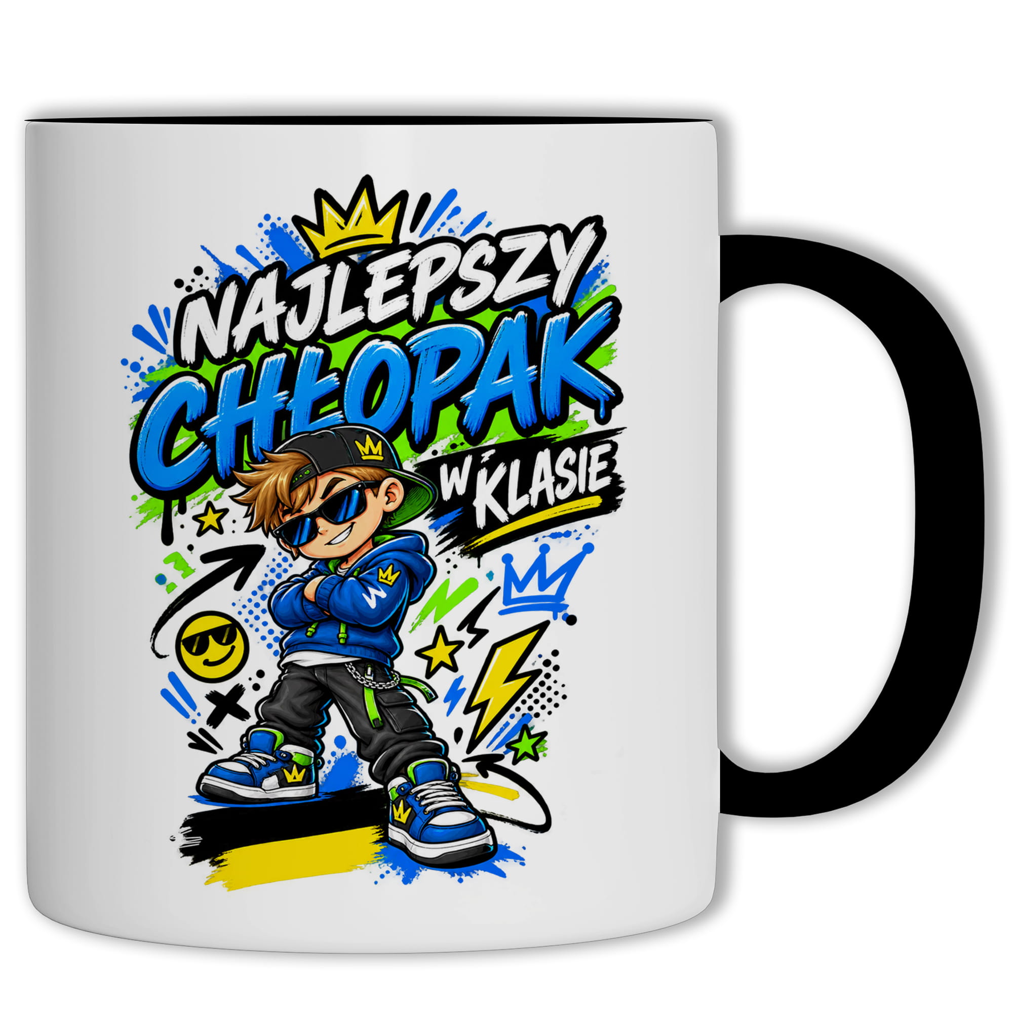 Najlepszy Chłopak w klasie kubek ucho kolor kolor czarnyy