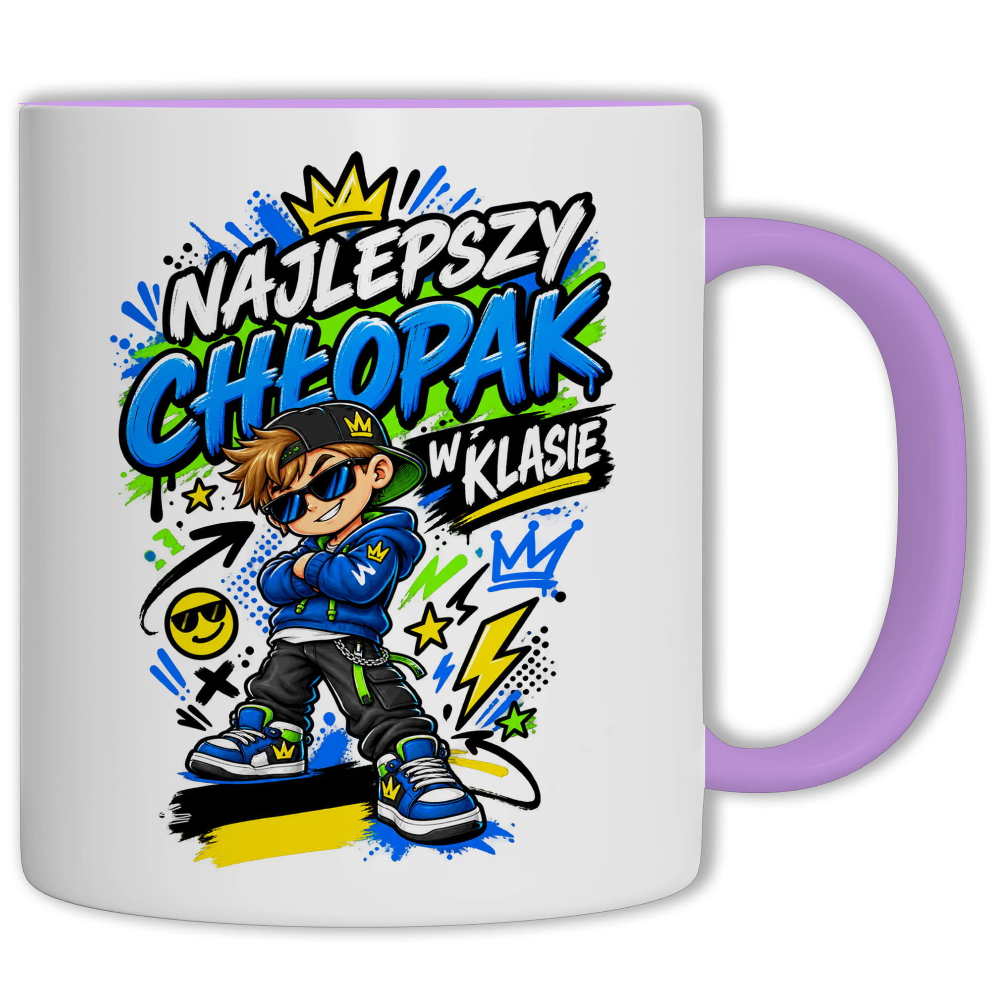 Najlepszy Chłopak w klasie kubek ucho kolor kolor jasnofioletowy