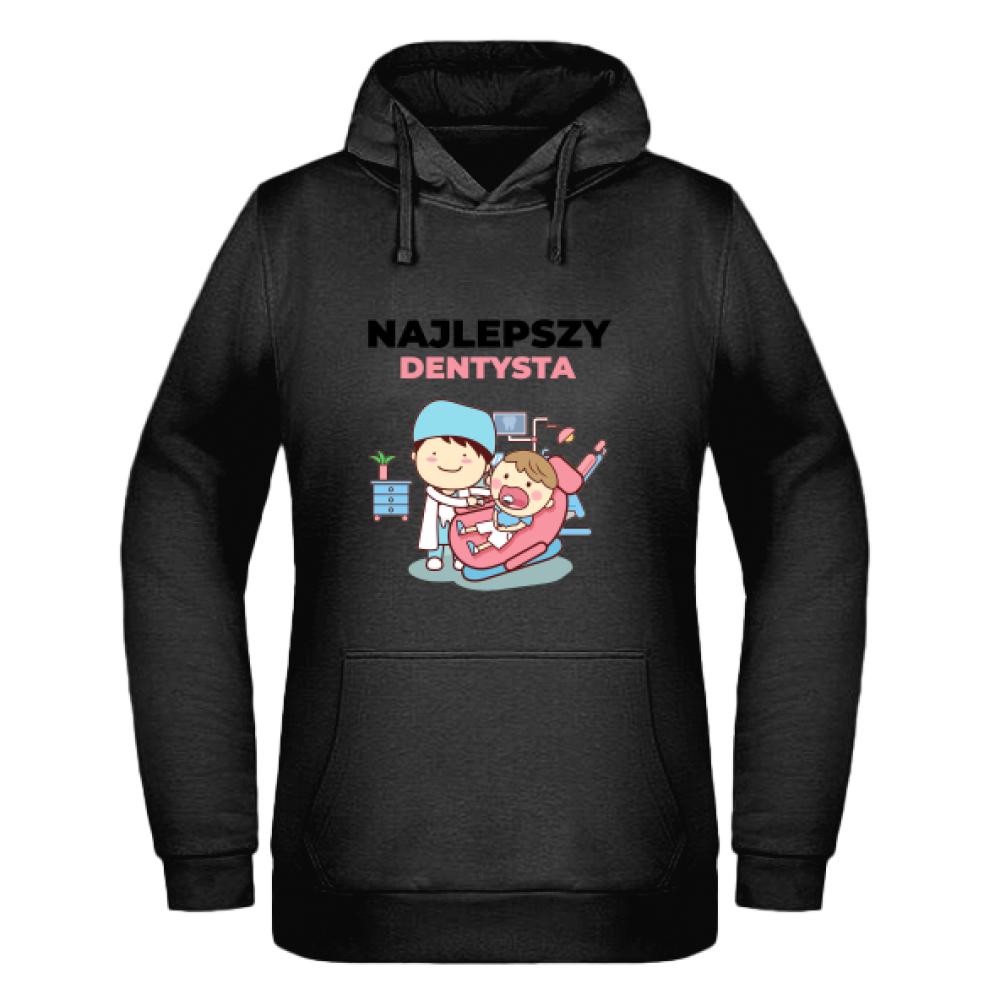 Najlepszy Dentysta bluza damska z kapturem kolor różowy