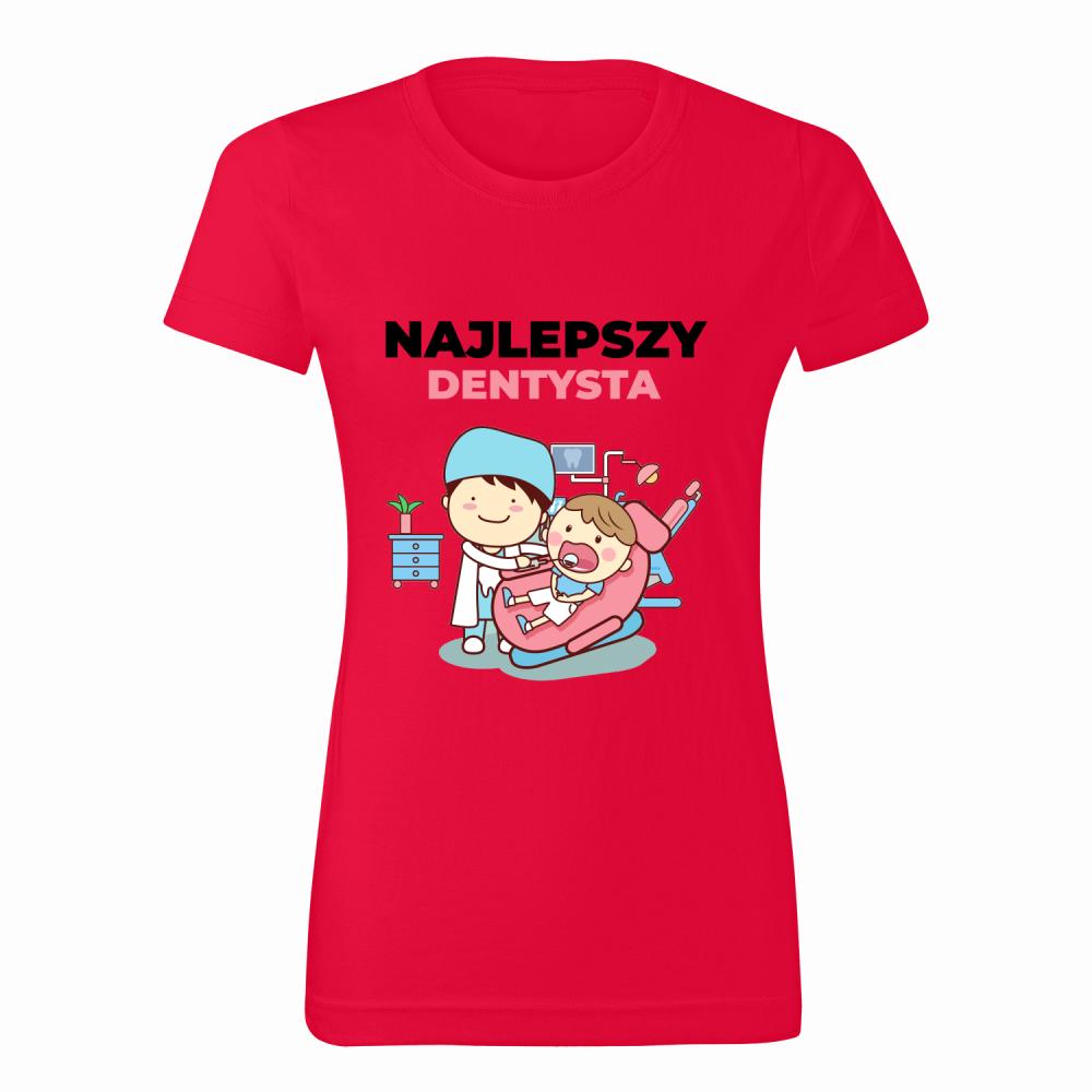 Najlepszy Dentysta koszulka damska kolor czerwony