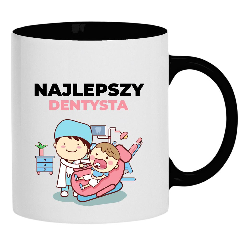 Najlepszy Dentysta kubek ucho kolor kolor czarnyy