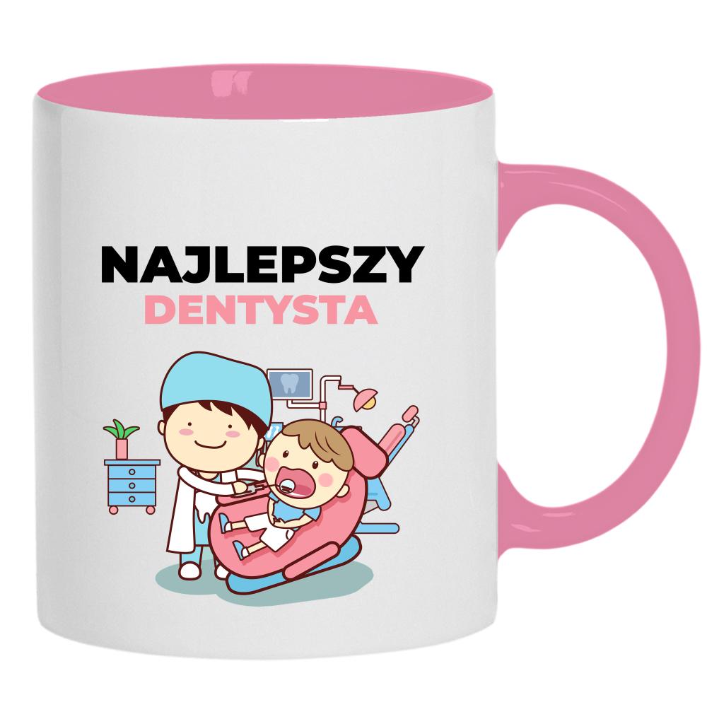 Najlepszy Dentysta kubek ucho kolor kolor różowy