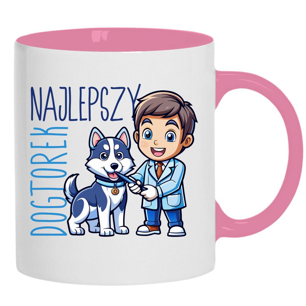 Najlepszy doktorek kubek ucho kolor kolor różowy