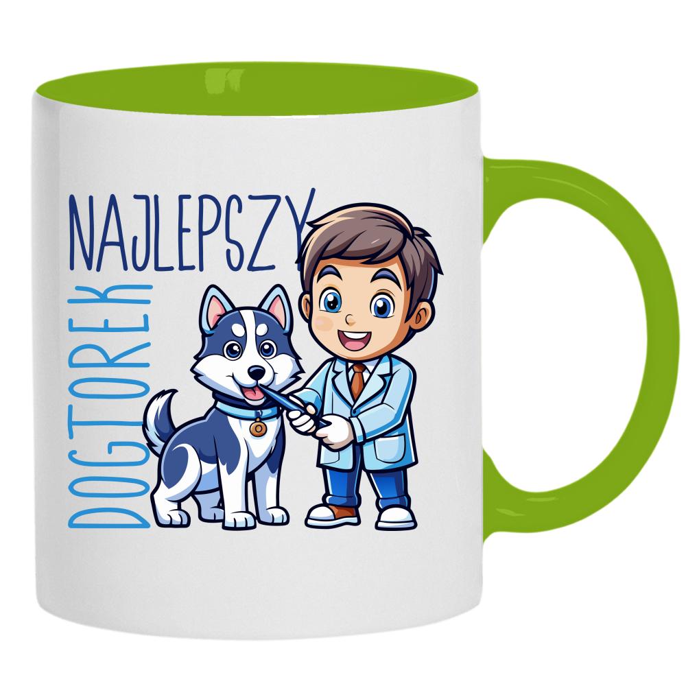 Najlepszy doktorek kubek ucho kolor kolor zielony