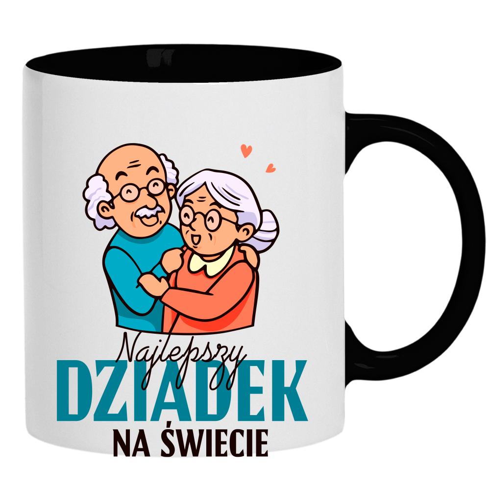 Najlepszy dziadek na świecie 2 kubek ucho kolor kolor czarnyy