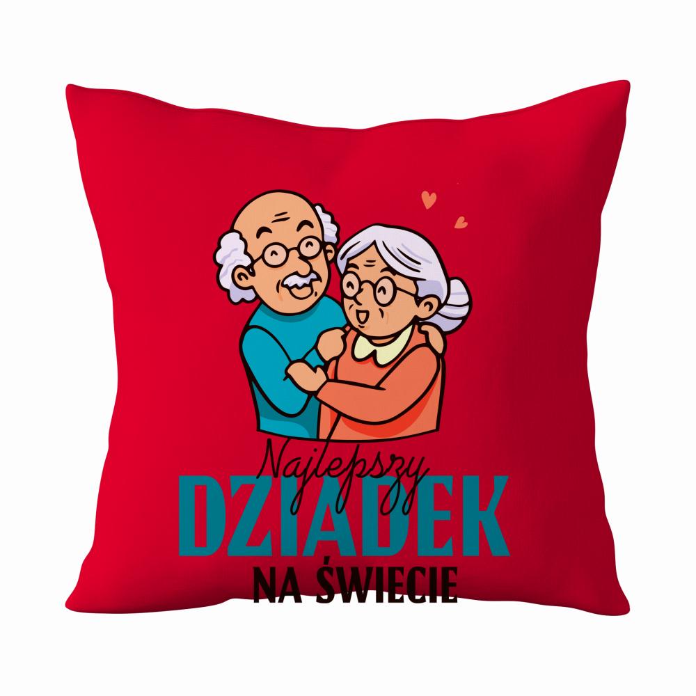 Najlepszy dziadek na świecie 2 poduszka kolor czerwony